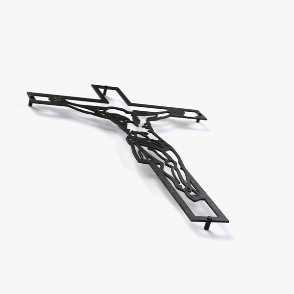 Panel dekoracyjny Jezus na krzyżu 3001148 z czarnej matowej płyty