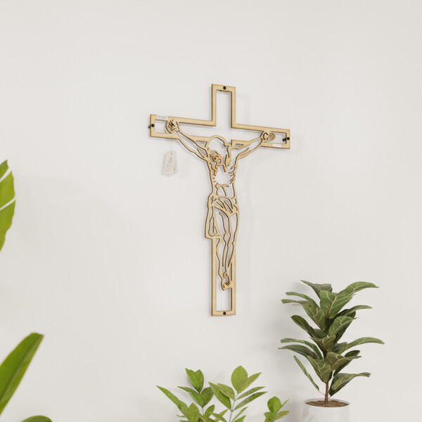 Panel dekoracyjny Jezus na krzyżu 3001148 ze sklejki brzozowej