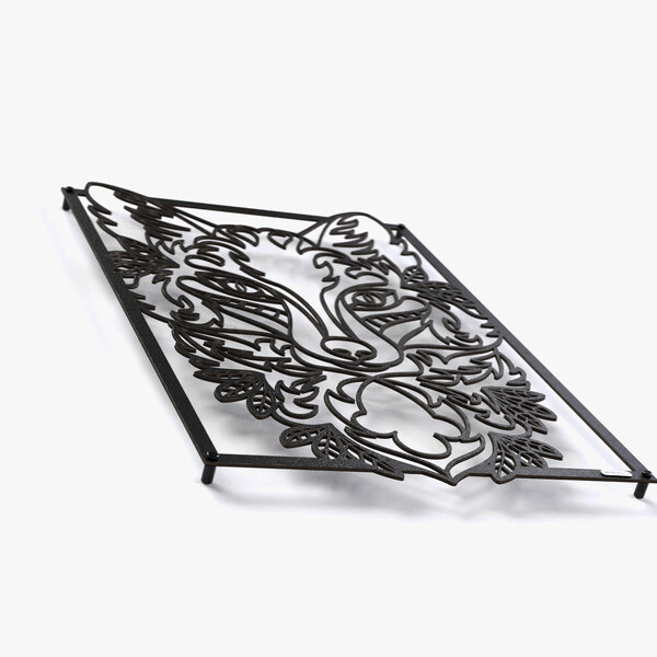 Panel ażurowy lis 3001154 z czarnej matowej płyty