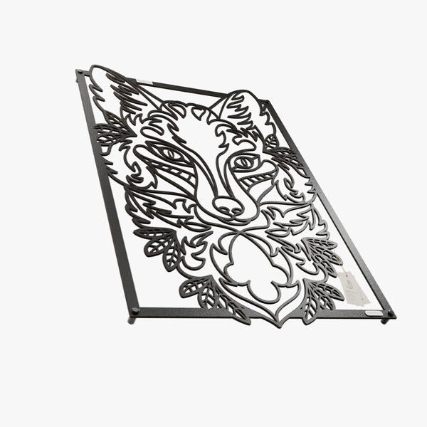 dekoracja na ścianę Panel ażurowy lis 3001154 czarna hdf