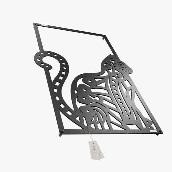 dekoracja na ścianę Panel dekoracyjny kotek 3001158 czarna hdf