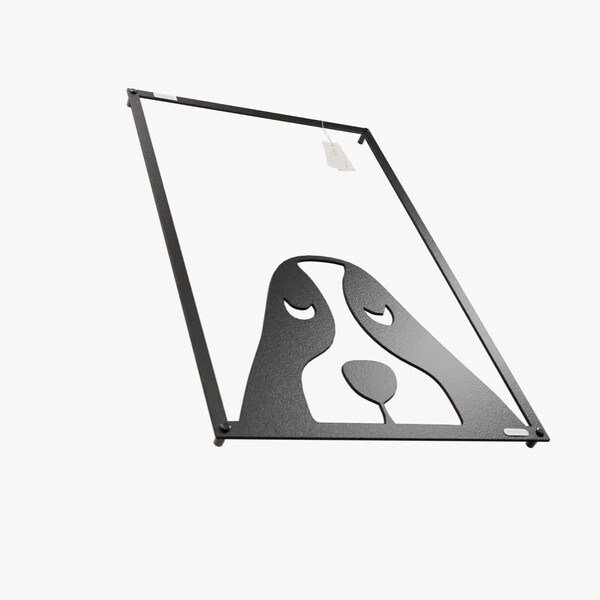 dekoracja na ścianę Panel dekoracyjny pies 3001159 czarna hdf