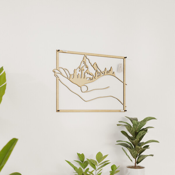 Panel dekoracyjny góry na dłoni 3001168 ze sklejki brzozowej