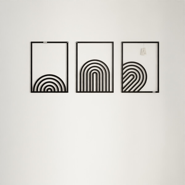 3001211 pięknie wycięte laserem Tryptyk ażurowy geometryczne półkola  płyta meblowa front