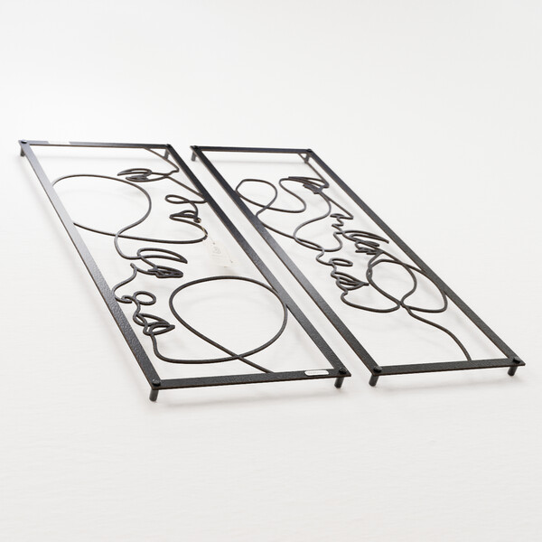 3001218 pięknie wycięte laserem Dyptyk ażurowy zakochani  z czarnej płyty