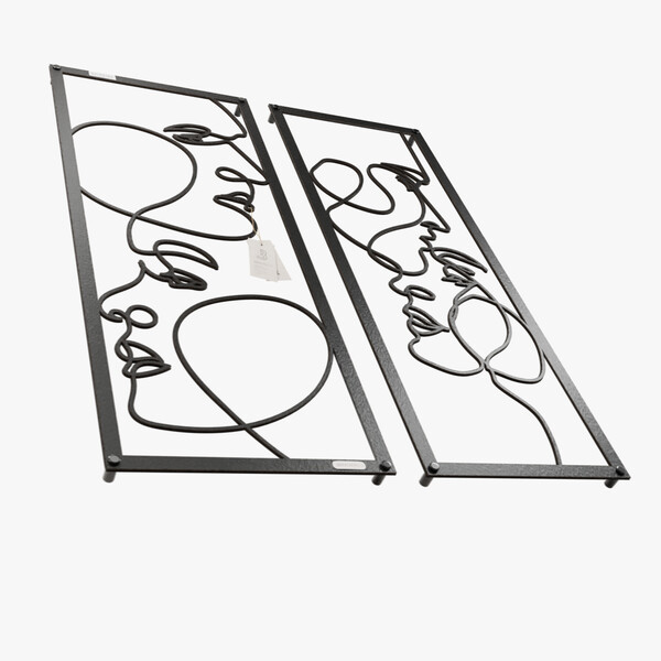 dekoracja na ścianę Dyptyk ażurowy zakochani 3001218 czarna hdf