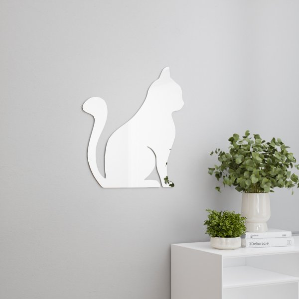 Lustro akrylowe kotek dekoracyjne lustro na ścianę
