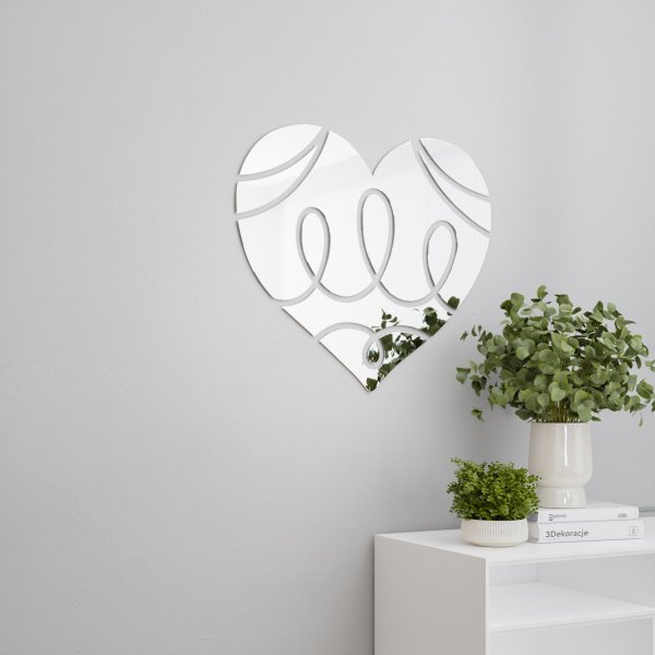 Lustro akrylowe serce dekoracyjne lustro na ścianę