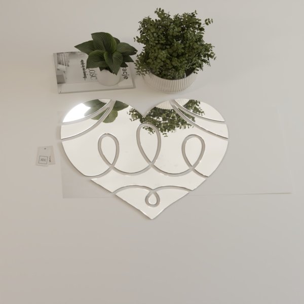 Lustro akrylowe serce dekoracyjne lustro na ścianę