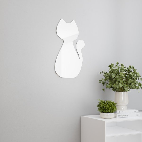 Lustro akrylowe kotek dekoracyjne lustro na ścianę