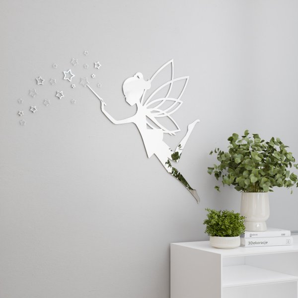 Lustro akrylowe wróżka i gwiazdki dekoracyjne lustro na ścianę