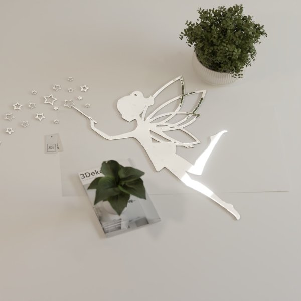 Lustro akrylowe wróżka i gwiazdki Lustro akrylowe wróżka i gwiazdki dekoracyjne lustro na ścianę