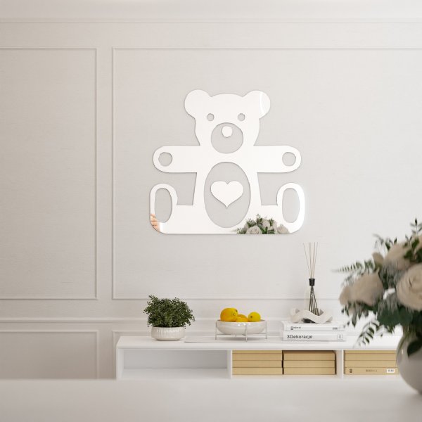 Lustro akrylowe miś z sercem Dekoracja ścienna - lustro 