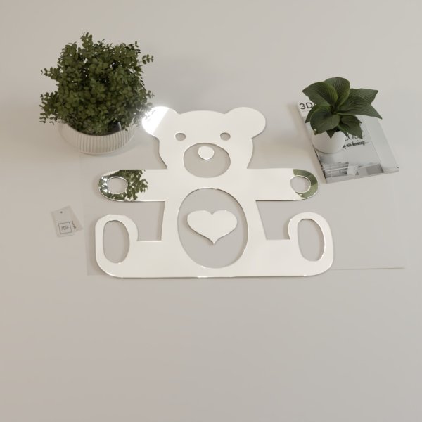 Lustro akrylowe miś z sercem Lustro akrylowe miś z sercem dekoracyjne lustro na ścianę