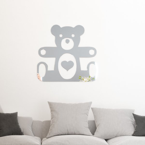 Lustro akrylowe miś z sercem Dekoracja ścienna - lustro 