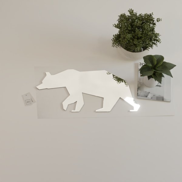 Lustro akrylowe niedźwiedź Lustro akrylowe niedźwiedź dekoracyjne lustro na ścianę