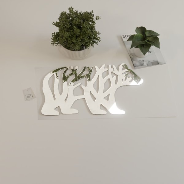 Lustro akrylowe niedźwiedź Lustro akrylowe niedźwiedź dekoracyjne lustro na ścianę