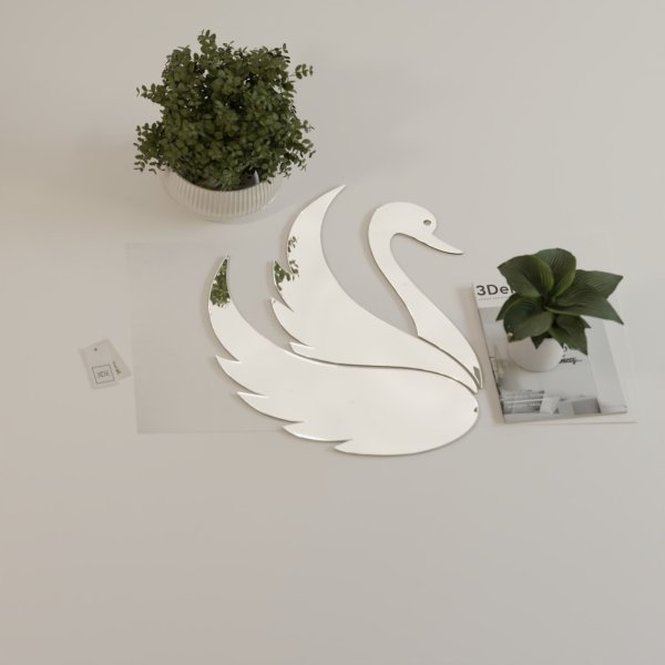 Lustro akrylowe łabędź Lustro akrylowe łabędź dekoracyjne lustro na ścianę
